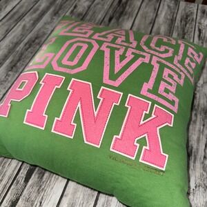 Victoria's Secret PINK Vintage Collectible PEACE LOVE PINK Pillow 2000's